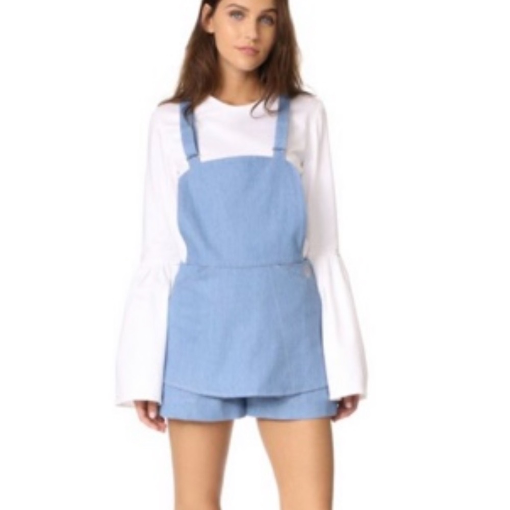 Samantha Pleet Light Blue Denim Romper Pinafore